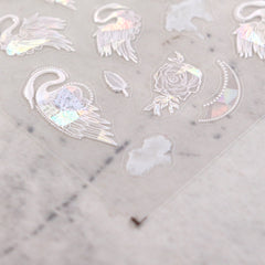 Rhinestone Nail Sticker - Swan