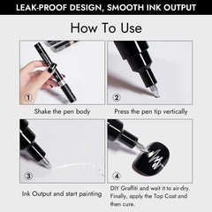 Mirror Chrome Nail Art Graffiti Pen