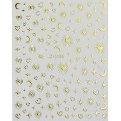 Nail Sticker - Metallic Star Moon