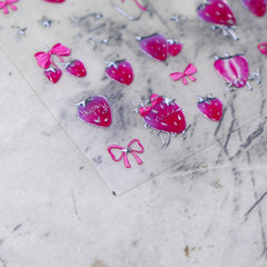 Chrome Nail Sticker - Pink Strawberry