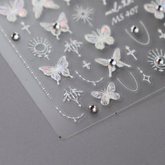 Rhinestone Nail Sticker - Laser Butterfly