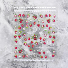 5D Nail Sticker - Lace Strawberry