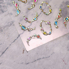 Rhinestone Nail Sticker - Colorful Gemstone