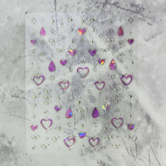 Chrome Nail Sticker - Dreamy Heart (Hot Pink)