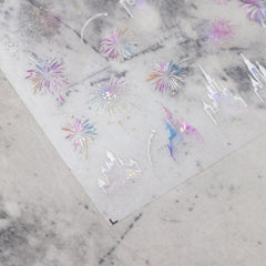 Shell Nail Sticker - Fireworks & Castle