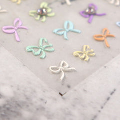 Rhinestone Nail Sticker - Coquette Bows(Macaron)