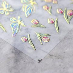 Chrome Nail Sticker - Vintage Butterfly