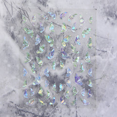 Shell Nail Sticker - Green Purple Butterfly