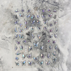 Shell Nail Sticker - White Butterfly Shadow