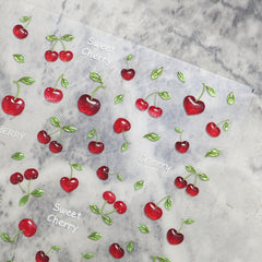 Jelly Nail Sticker - Red Cherry