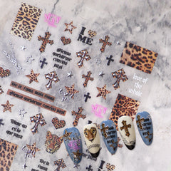Chrome Nail Sticker - Leopard Print