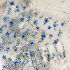 Chrome Nail Sticker - Blue and White Pottery