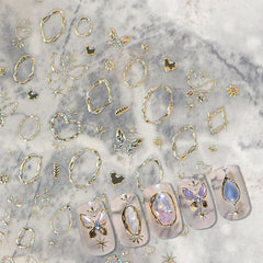 Chrome Nail Sticker - Butterfly & Frame