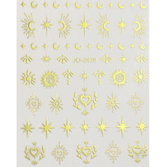Nail Sticker - Metallic Star Moon