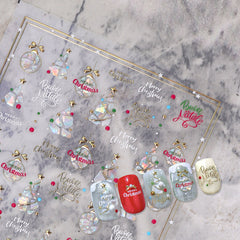 Chrome Nail Sticker - Christmas Tree (Seashell)