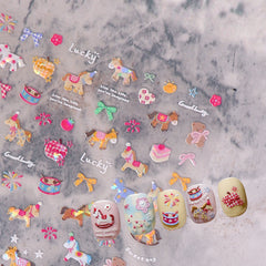 Shell Nail Sticker - Colorful Pony