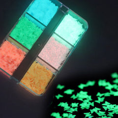Glow In Dark Nail Neon Butterfly Sequins - 6 Grids