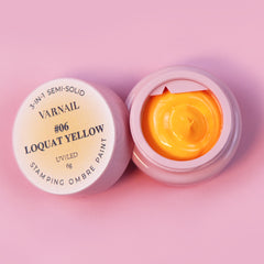 3-in-1 Stamping Ombre Paint Gel - 06 Loquat Yellow