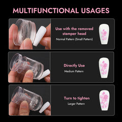 Rotatable Nail Stamper with Scraper