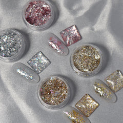 Iridescent Nail Foil Flakes Set
