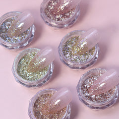Aurora Nail Foil Flakes Set (Fine)
