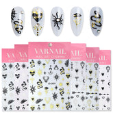 Nail Sticker - Chrome Star & Moon