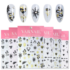 Nail Sticker - Chrome Star & Moon