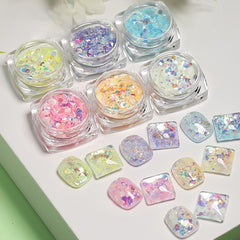 Glow In Dark Mixed Nail Sequins 6 Colors/Set