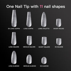 Multifunctional Soft Gel Nail Tips - Coffin