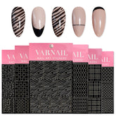 Nail Sticker - Plaid & Leopard Print Stencil