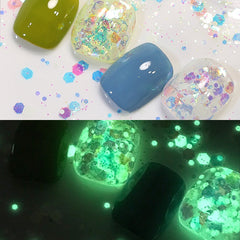Glow In Dark Mixed Nail Sequins 6 Colors/Set