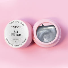 3-in-1 Stamping Ombre Paint Gel - 12 Silver