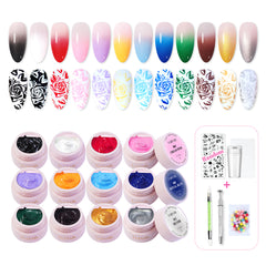 3-in-1 Stamping Ombre Paint Gel Polish Set