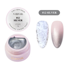 3-in-1 Stamping Ombre Paint Gel - 12 Silver
