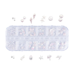 3D Beach Ocean Nail Charms - 12 Grids