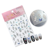 Chrome Nail Sticker - Butterfly & Skeleton