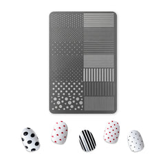 Nail Stamping Plate - Polka Dots & Strips