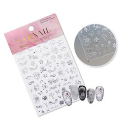 Chrome Nail Sticker - Gothic Angel & Cross