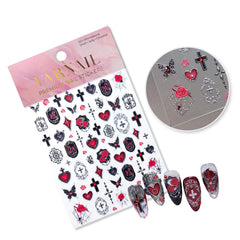 Rhinestone Nail Sticker - Dark Rose
