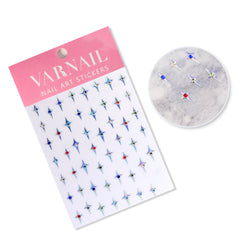 Rhinestone Nail Sticker - Four-Pointed Star (White)