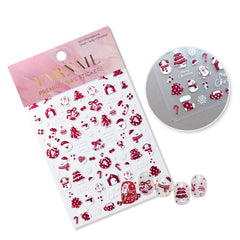 Gilding Nail Sticker - Red & White Christmas