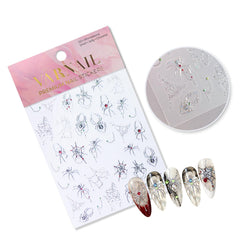 Chrome Nail Sticker - Spider Web Glam