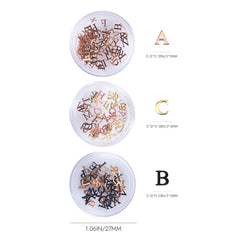 Metallic Letter Nail Charms