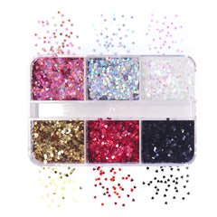 Mini Heart Nail Glitters - 6 Grids