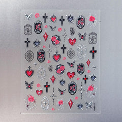 Rhinestone Nail Sticker - Dark Rose