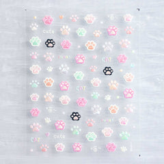 Jelly Nail Sticker - Pastel Cat Paw