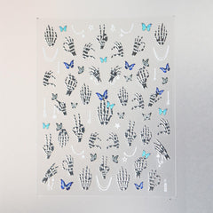 Chrome Nail Sticker - Butterfly & Skeleton