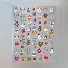 Jelly Nail Sticker - Brown Christmas