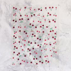 Rhinestone Nail Sticker - Red Cherry