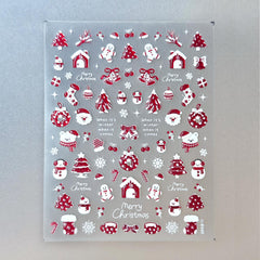 Gilding Nail Sticker - Red & White Christmas